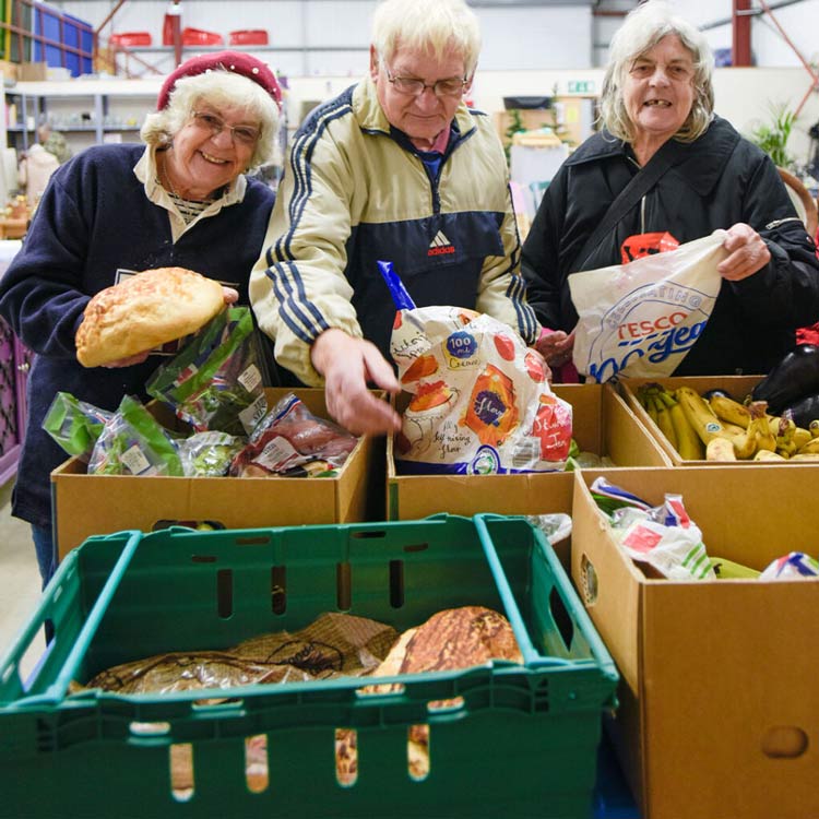 Ladies at the food bank in Bury